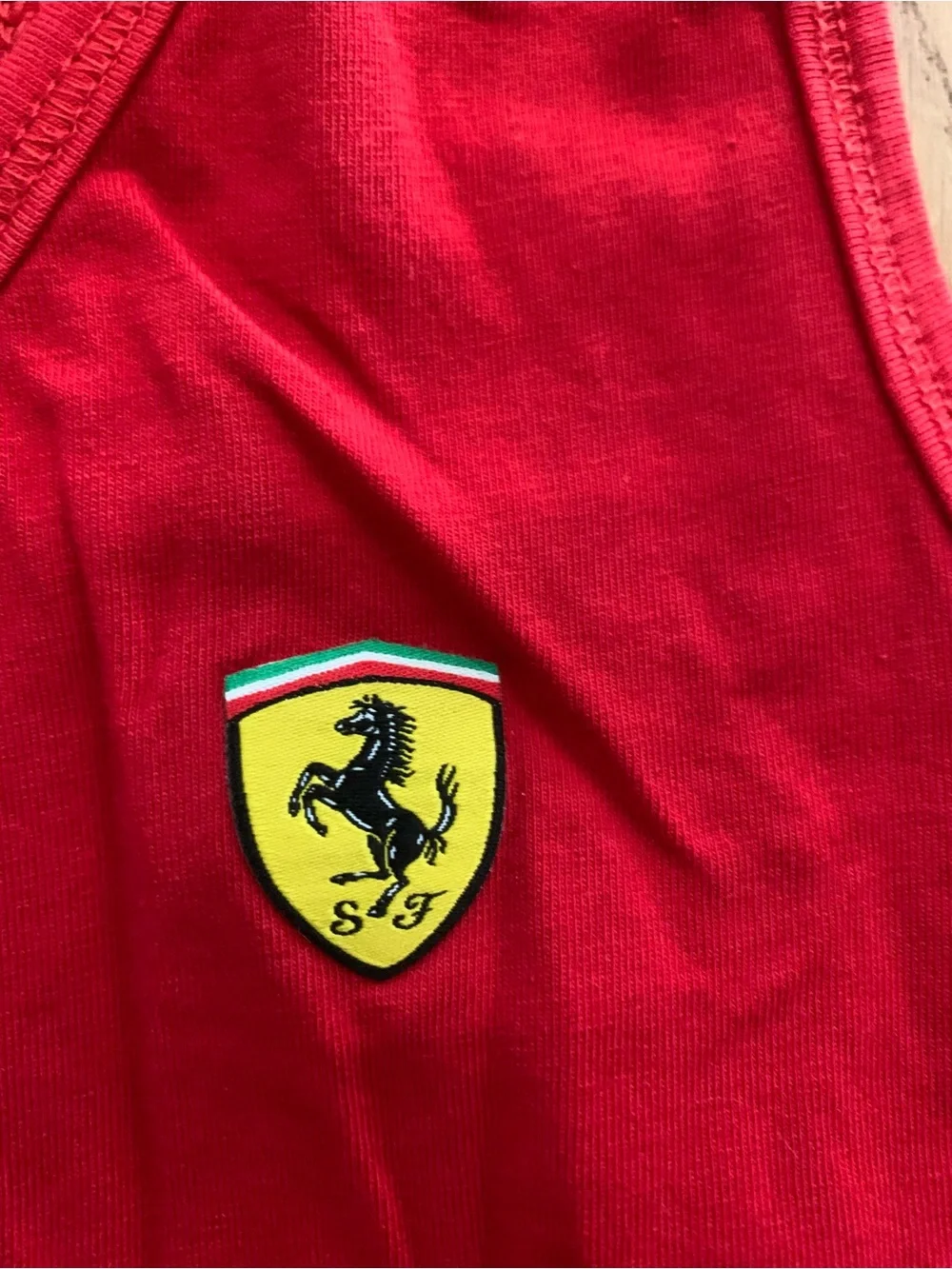 Ferrari Red Slim Women's Tank Top with Shield Logo